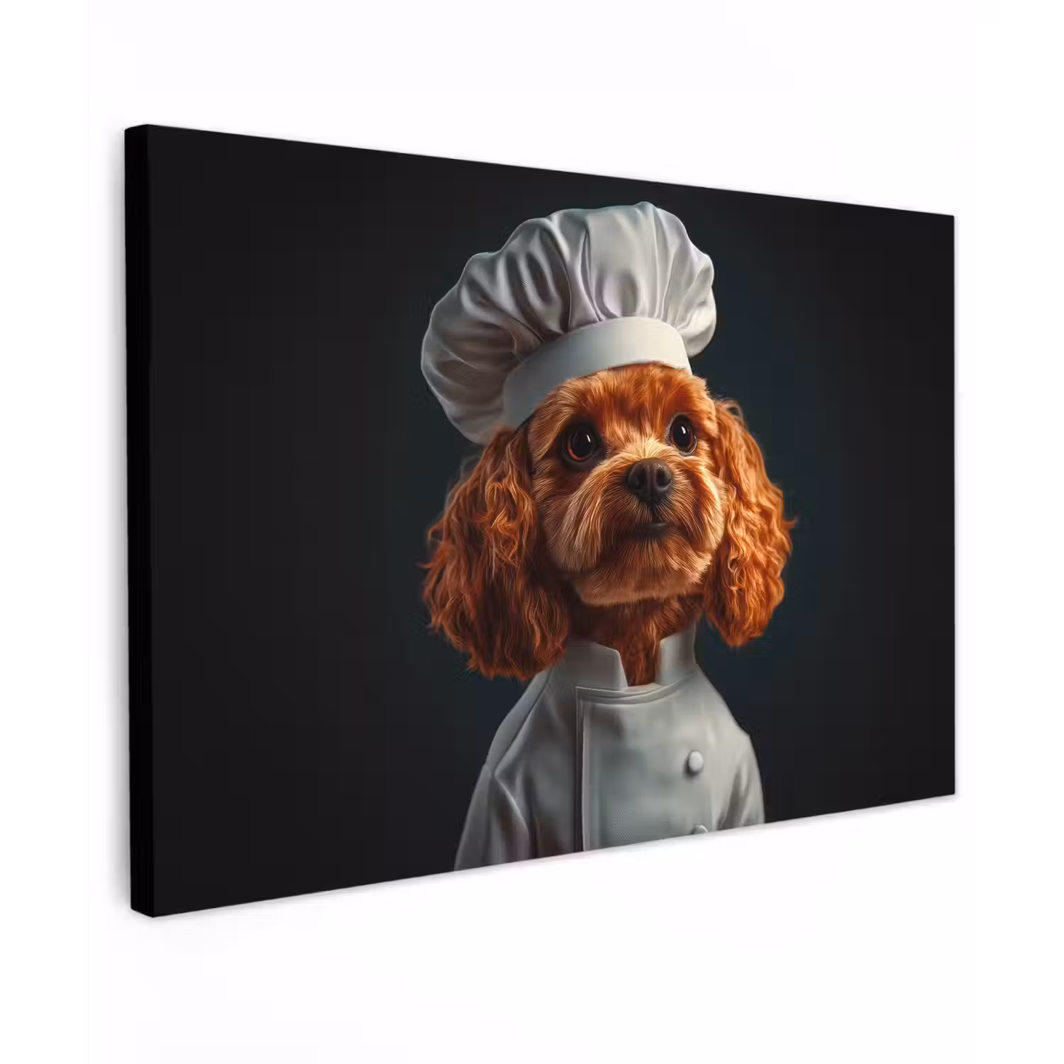 Bruin - Kok - Hondje Tuinposter op houten frame 2 cm dik klein -3d