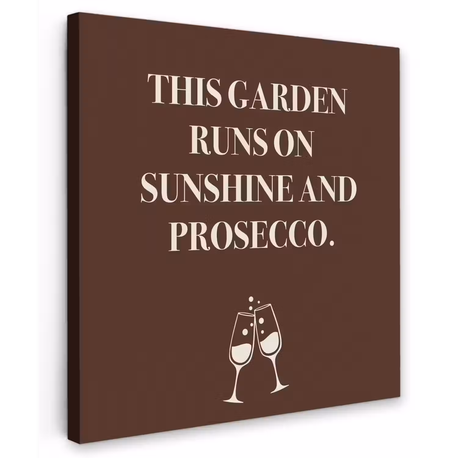 Bruin - Zomer - Quote - Drinken Tuinposter op houten frame 2 cm dik middel -3d
