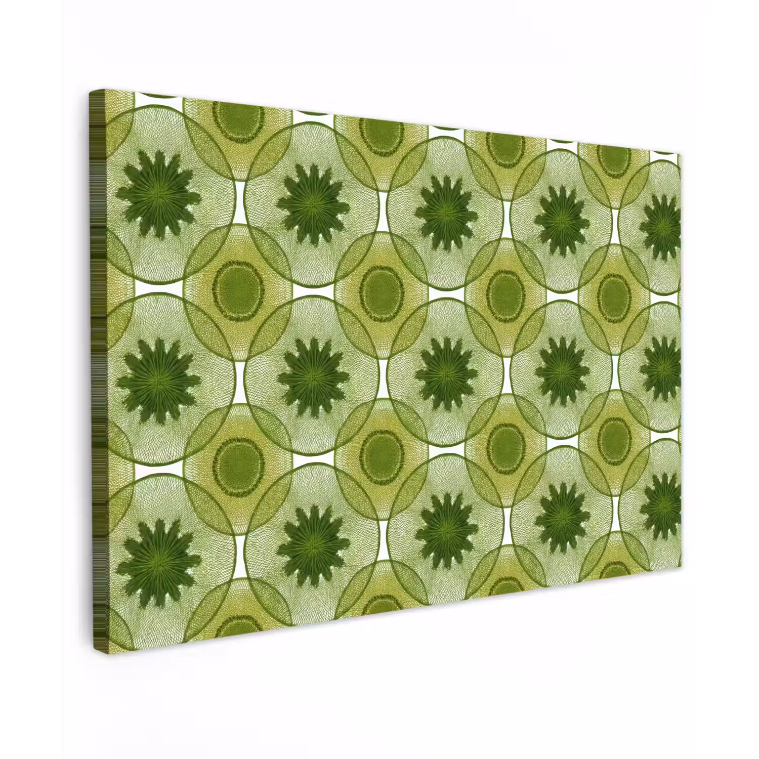 Cirkels - Patroon - Groen Tuinposter op houten frame 2 cm dik klein 845 -3d