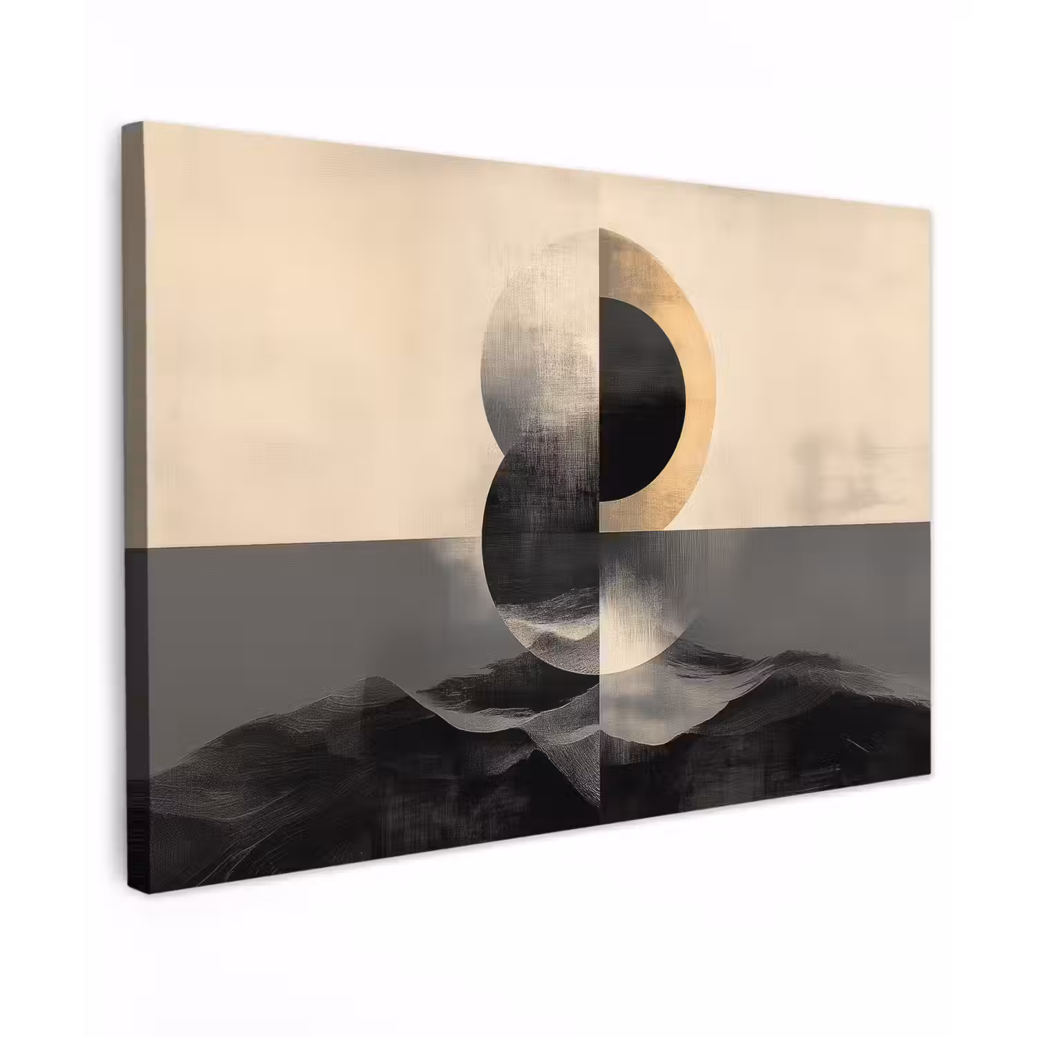 Cirkels - Schaduw - Abstract Tuinposter op houten frame 2 cm dik klein -3d