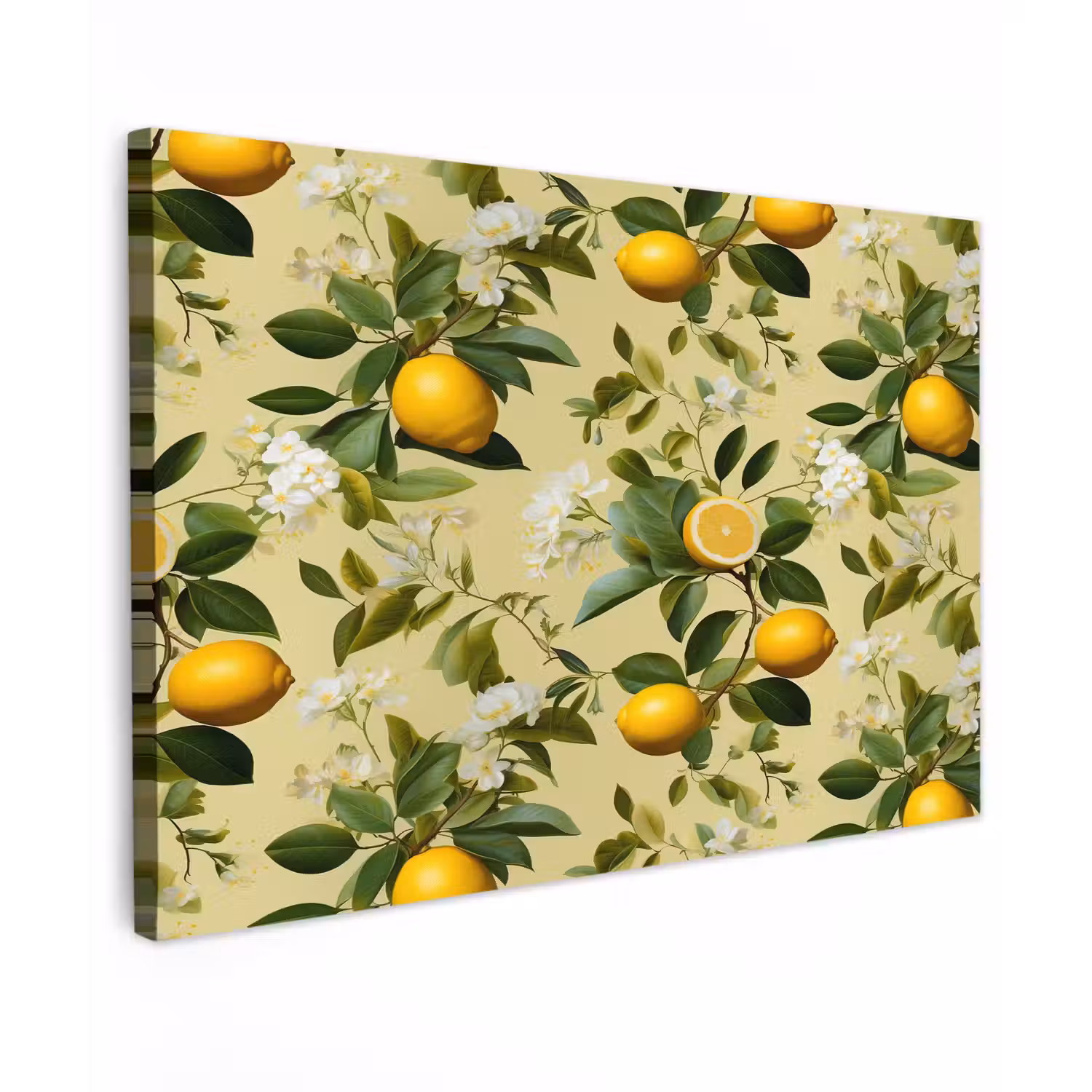 Citroen - Groen - Bloesem Tuinposter op houten frame 2 cm dik klein 845 -3d