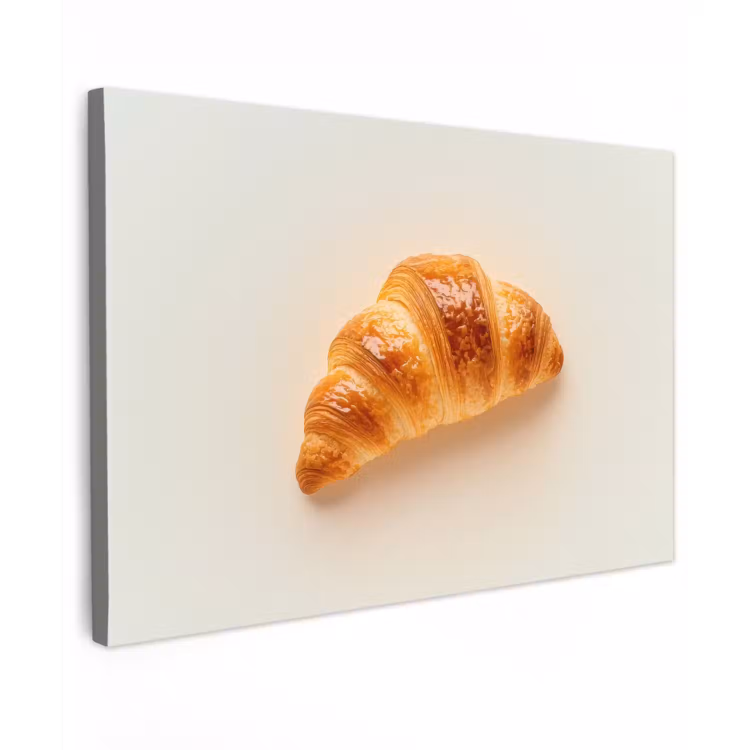Croissant - Brood - Beige Tuinposter op houten frame 2 cm dik klein -3d