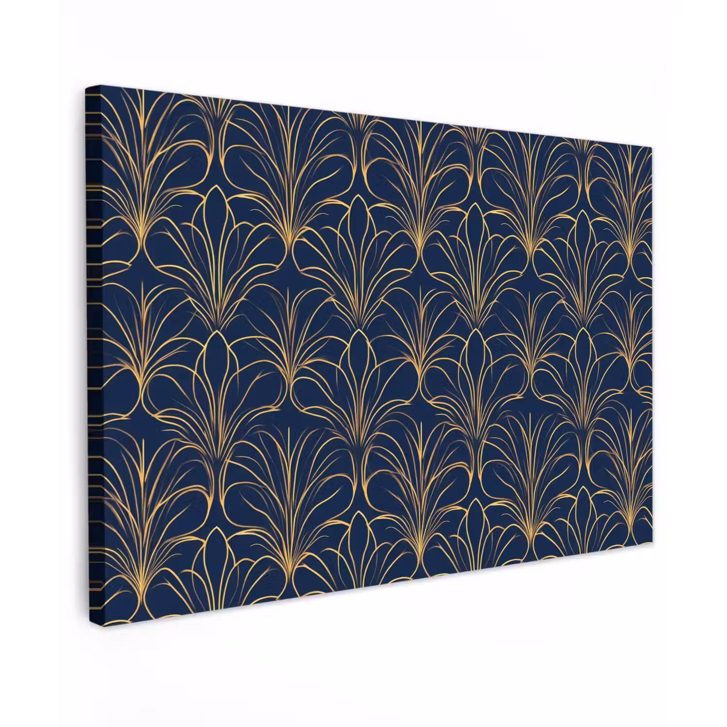 Deco - Waaier - Blauw Tuinposter op houten frame 2 cm dik klein 845 -3d