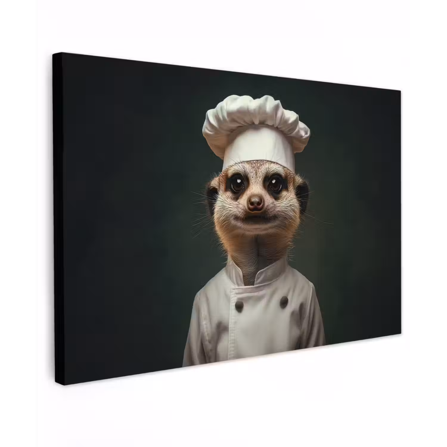 Dier - Kok - Stokstaartje Tuinposter op houten frame 2 cm dik klein -3d