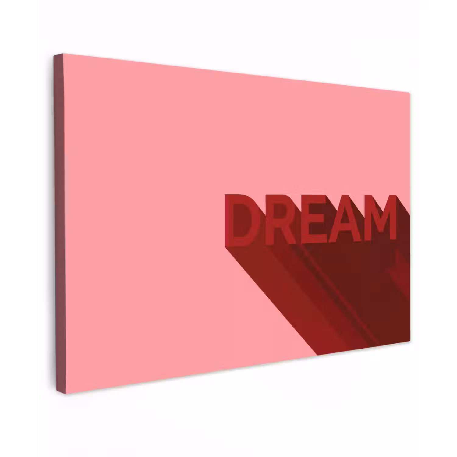 Dream - 3D - Rood - Roze Tuinposter op houten frame 2 cm dik klein -3d