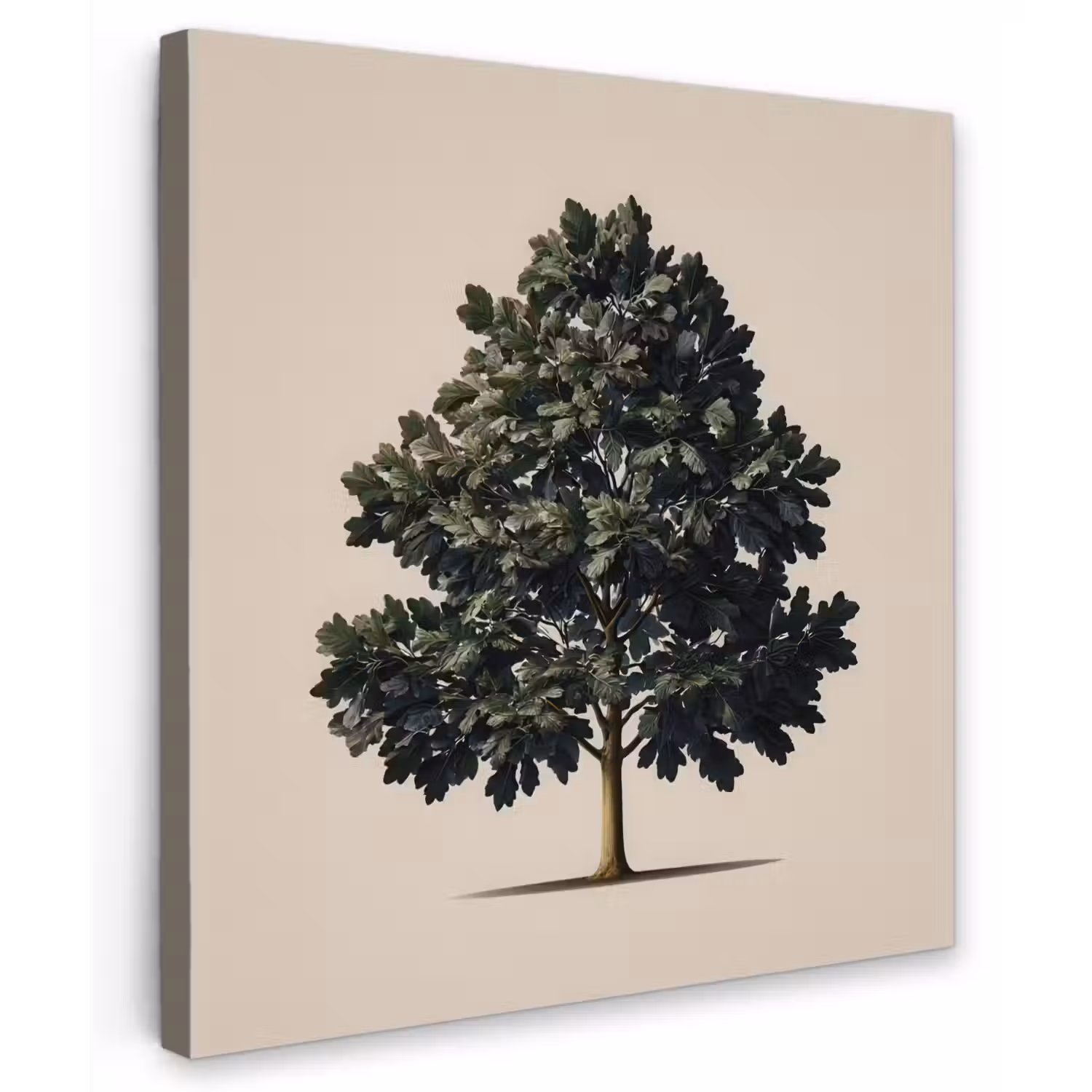 Eikenboom - Schaduw - Egaal Tuinposter op houten frame 2 cm dik middel -3d