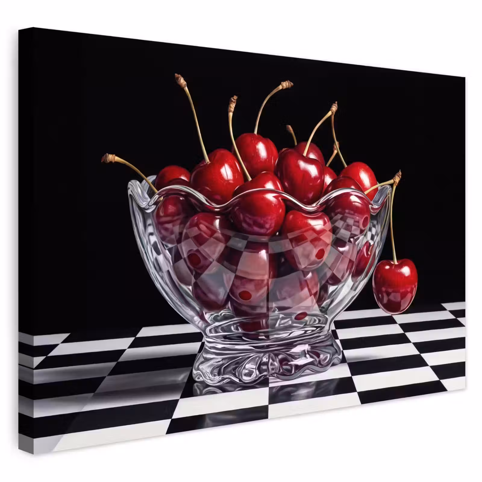 Buiten canvas - Eten - Kersen - Rood - Eten - Kersen - Rood Tuinposter op houten frame 2 cm dik klein