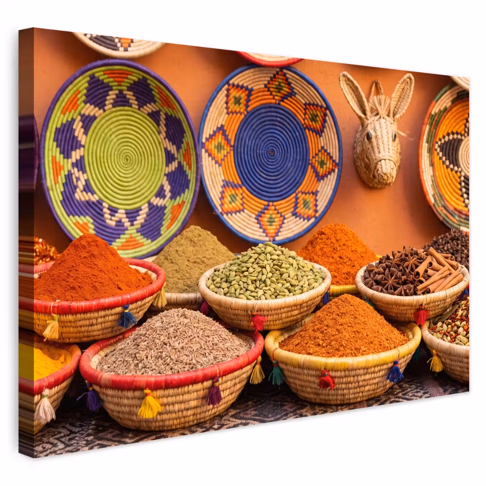 Buiten canvas - Eten - Kleurrijk - Cultuur - Eten - Kleurrijk - Cultuur Tuinposter op houten frame 2 cm dik klein