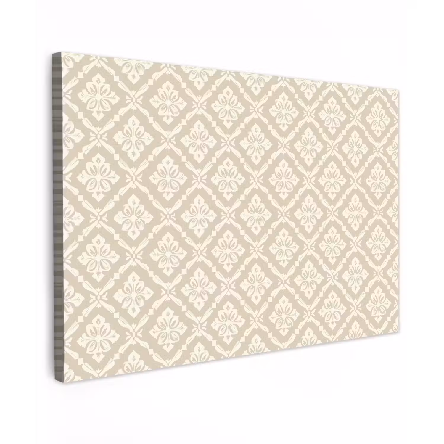 Floraal - Ornament - Beige Tuinposter op houten frame 2 cm dik klein 845 -3d