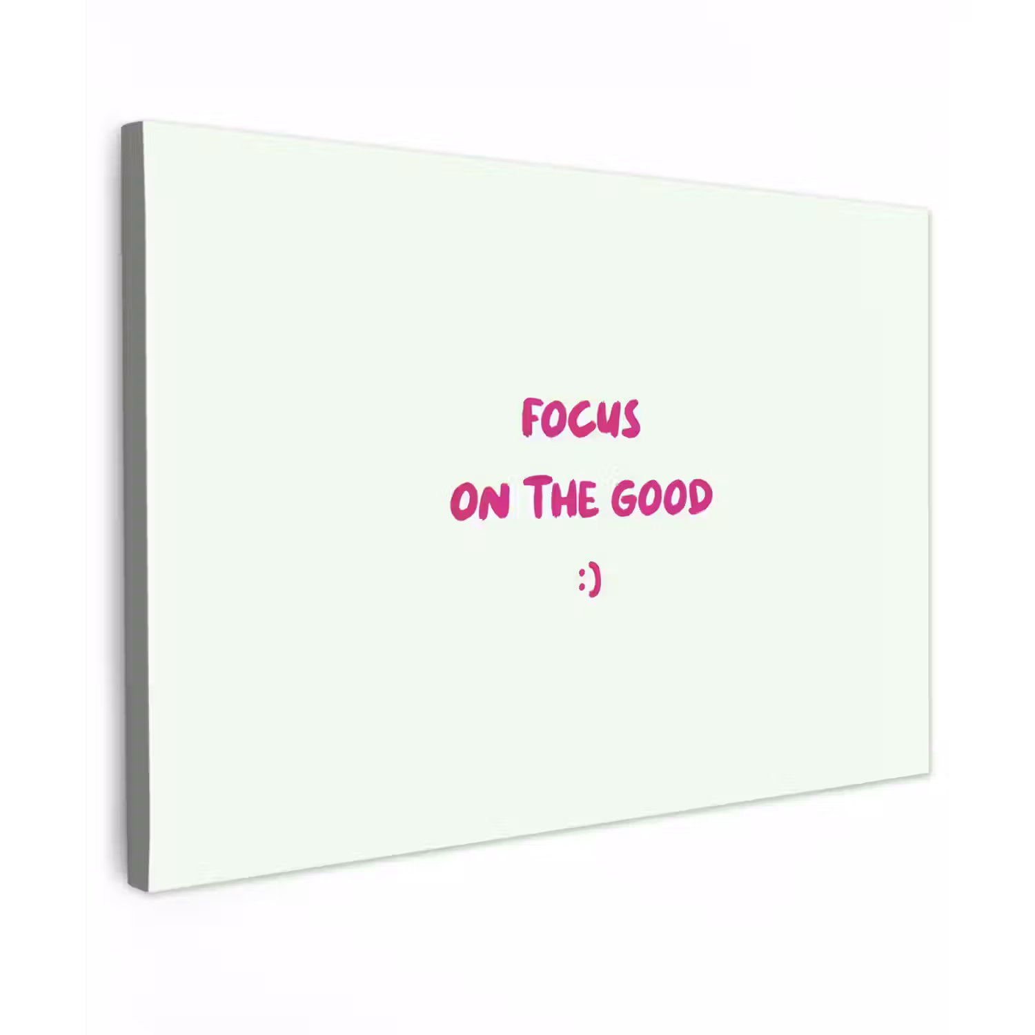 Focus - Beige - Roze - Smiley Tuinposter op houten frame 2 cm dik klein -3d