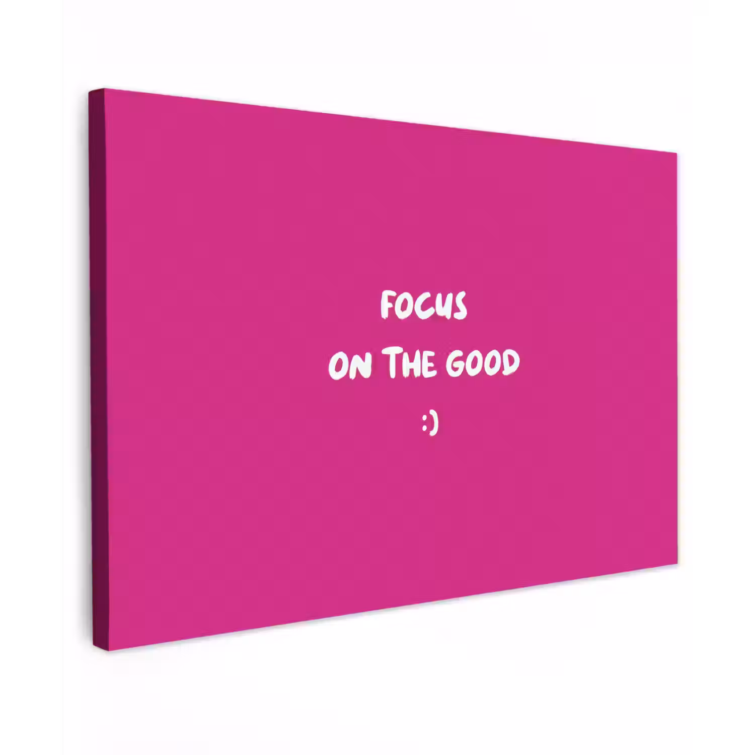 Focus - Smiley - Roze Tuinposter op houten frame 2 cm dik klein -3d