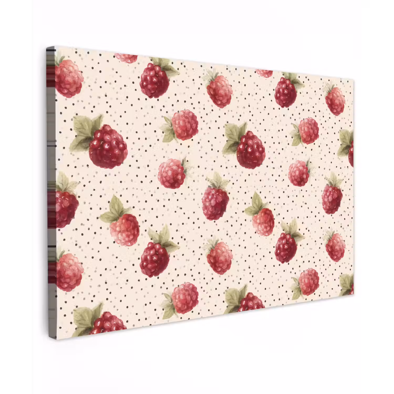 Framboos - Stippen - Rood Tuinposter op houten frame 2 cm dik klein 845 -3d