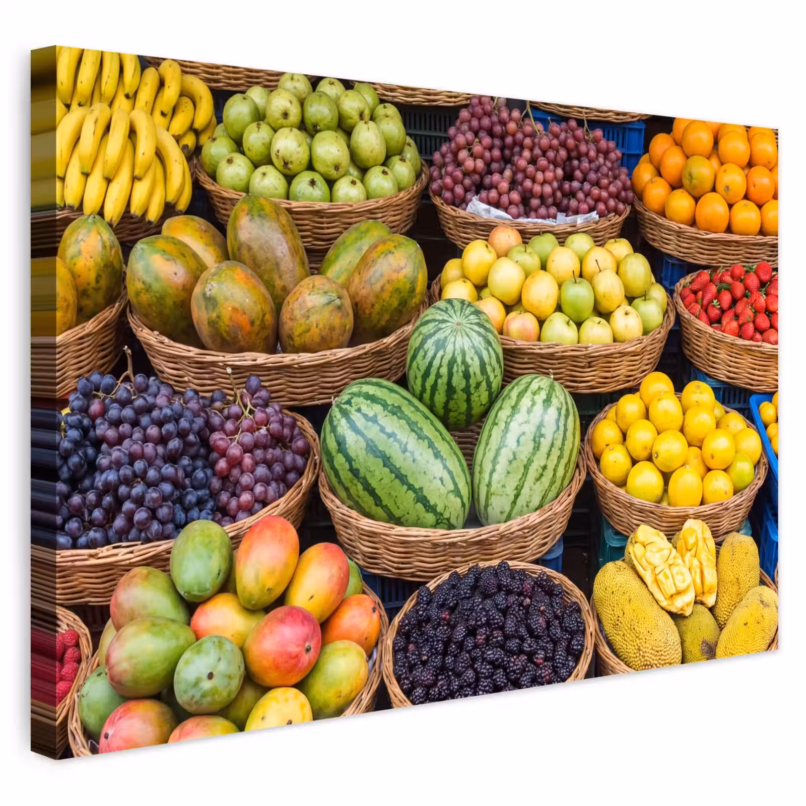 Buiten canvas - Fruit - Markt - Kleurrijk - Fruit - Markt - Kleurrijk Tuinposter op houten frame 2 cm dik klein