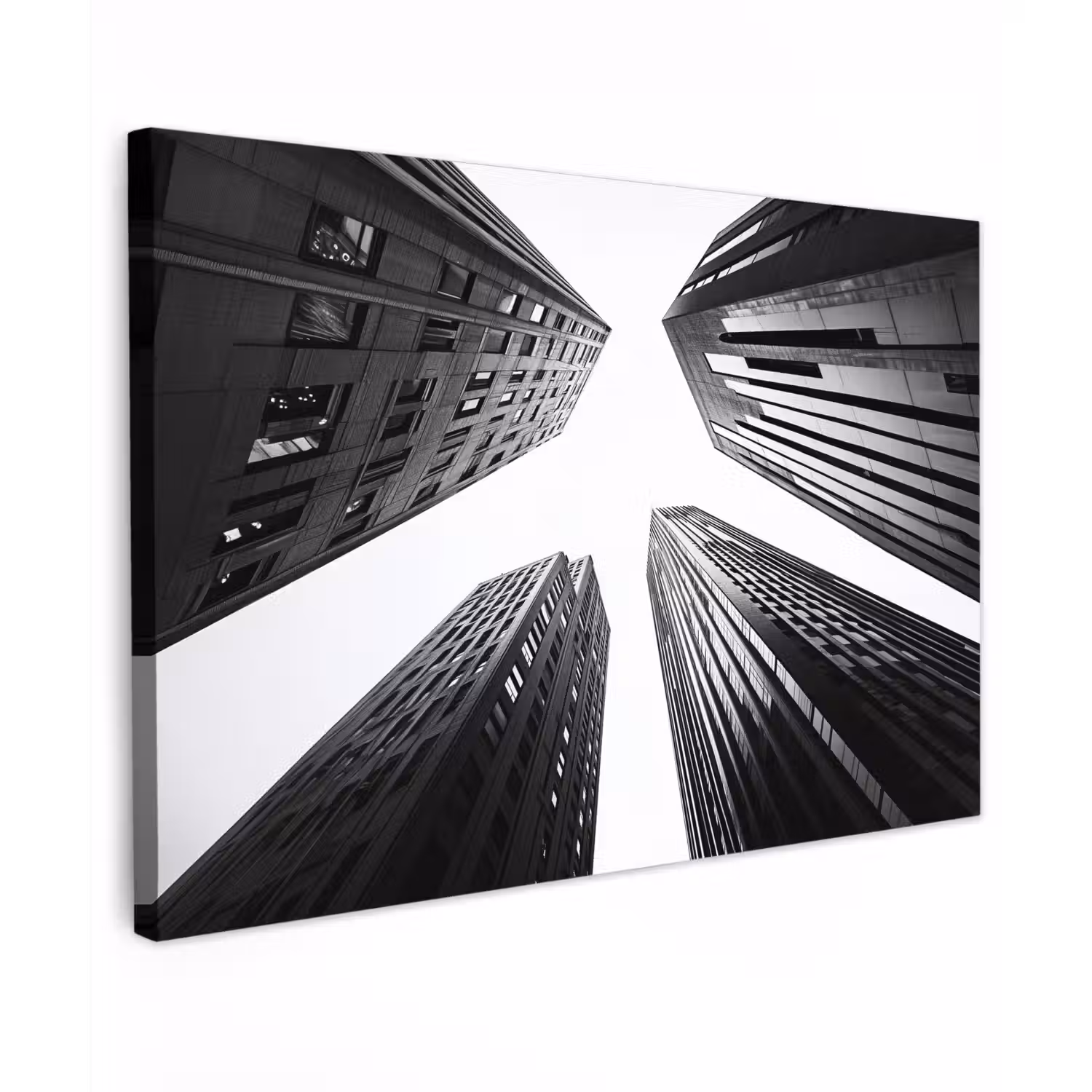 Gebouwen - Lucht - Zwart Tuinposter op houten frame 2 cm dik klein -3d