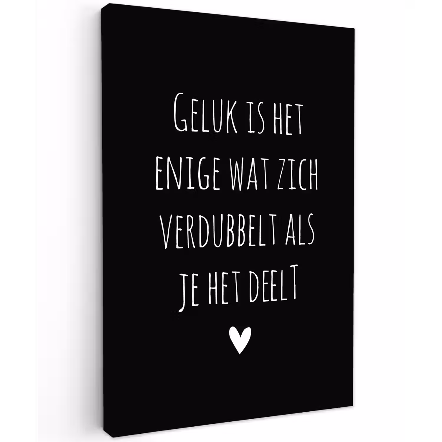 Geluk is het enige wat zich verdubbelt - Spreuken - Quotes Tuinposter op houten frame 2 cm dik klein -3d