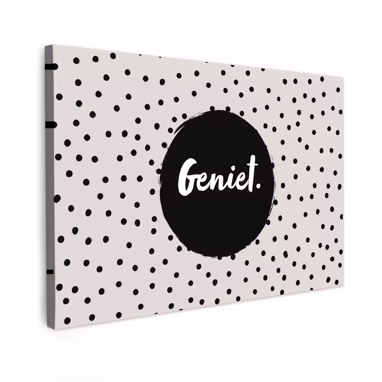 Geniet - Quotes - Tekst - Stippen Tuinposter op houten frame 2 cm dik klein -3d