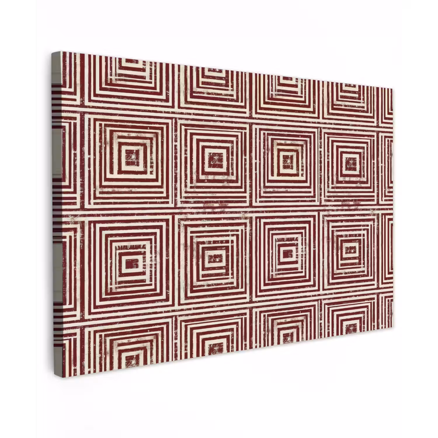 Geometrisch - Patroon - Rood Tuinposter op houten frame 2 cm dik klein 845 -3d