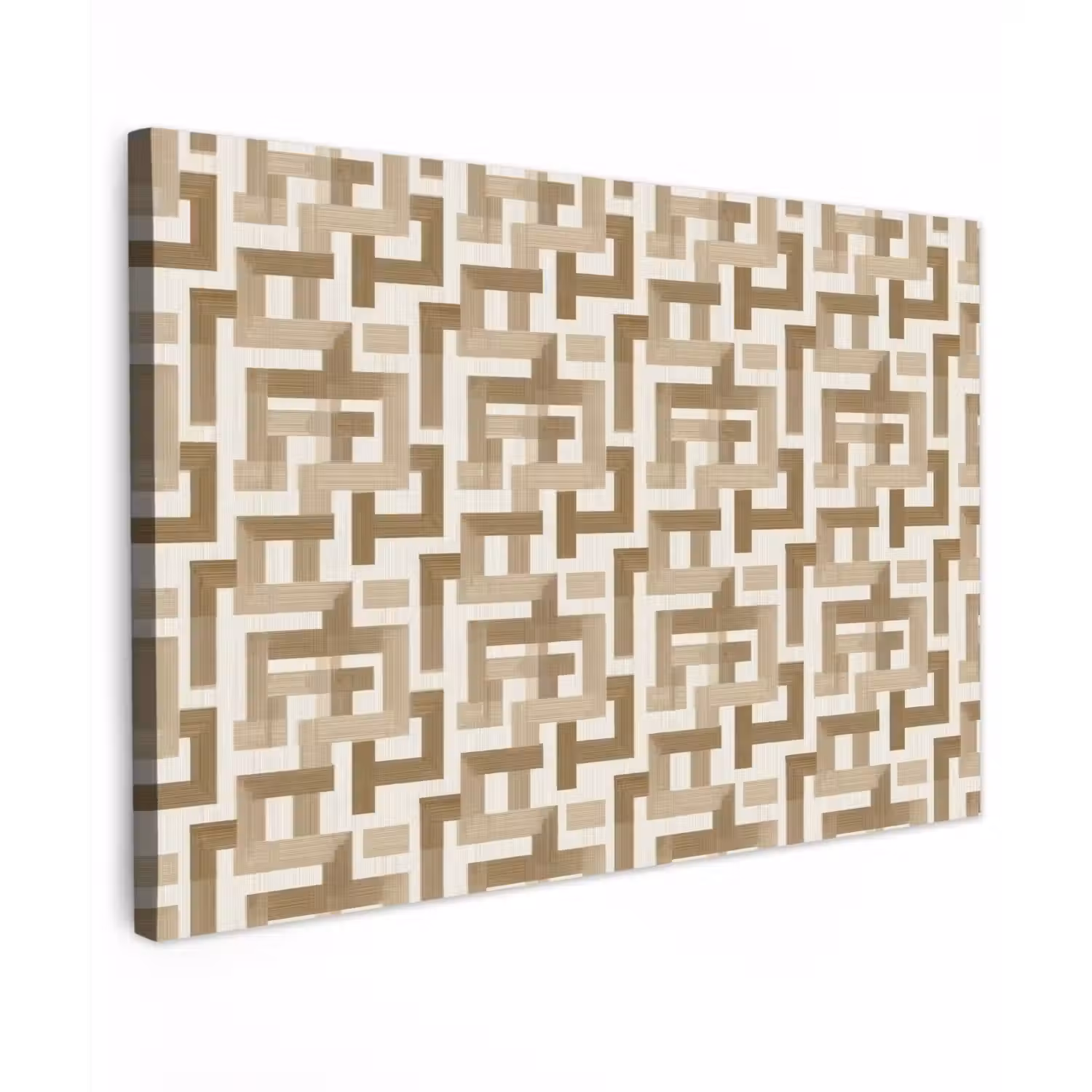 Geometrisch - Retro - Bruin Tuinposter op houten frame 2 cm dik klein 845 -3d