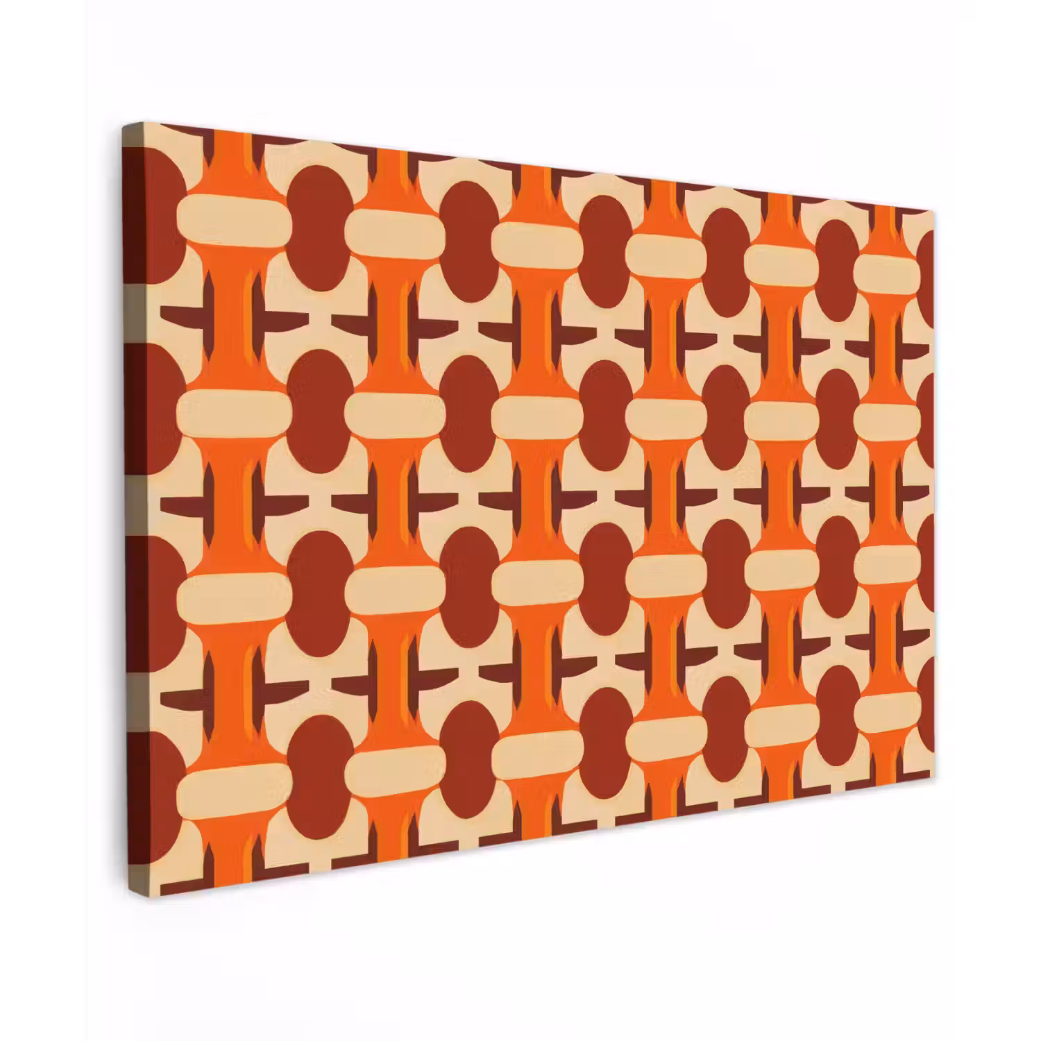 Geometrisch - Retro - Oranje Tuinposter op houten frame 2 cm dik klein 845 -3d