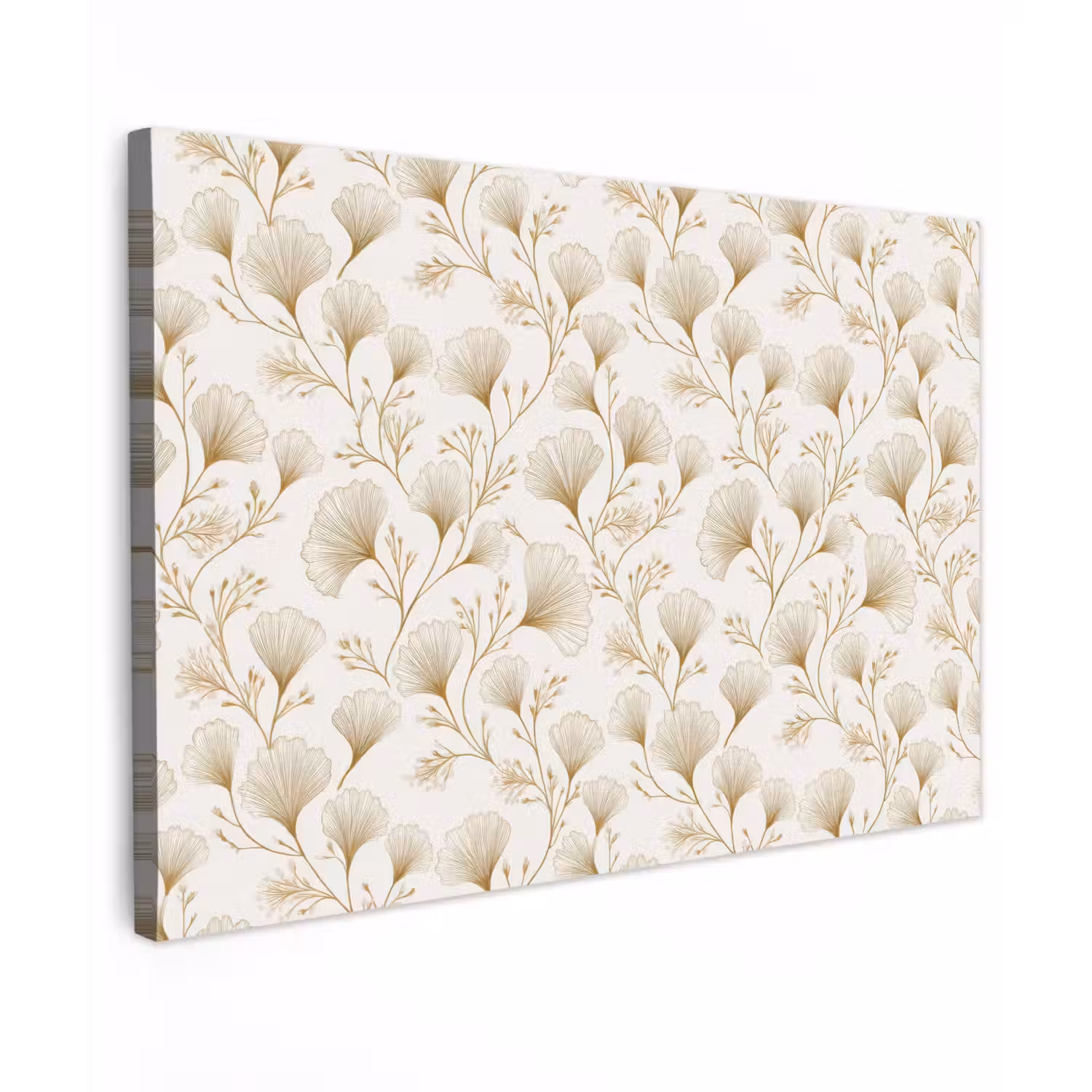 Ginkgo - Takken - Goud Tuinposter op houten frame 2 cm dik klein 845 -3d