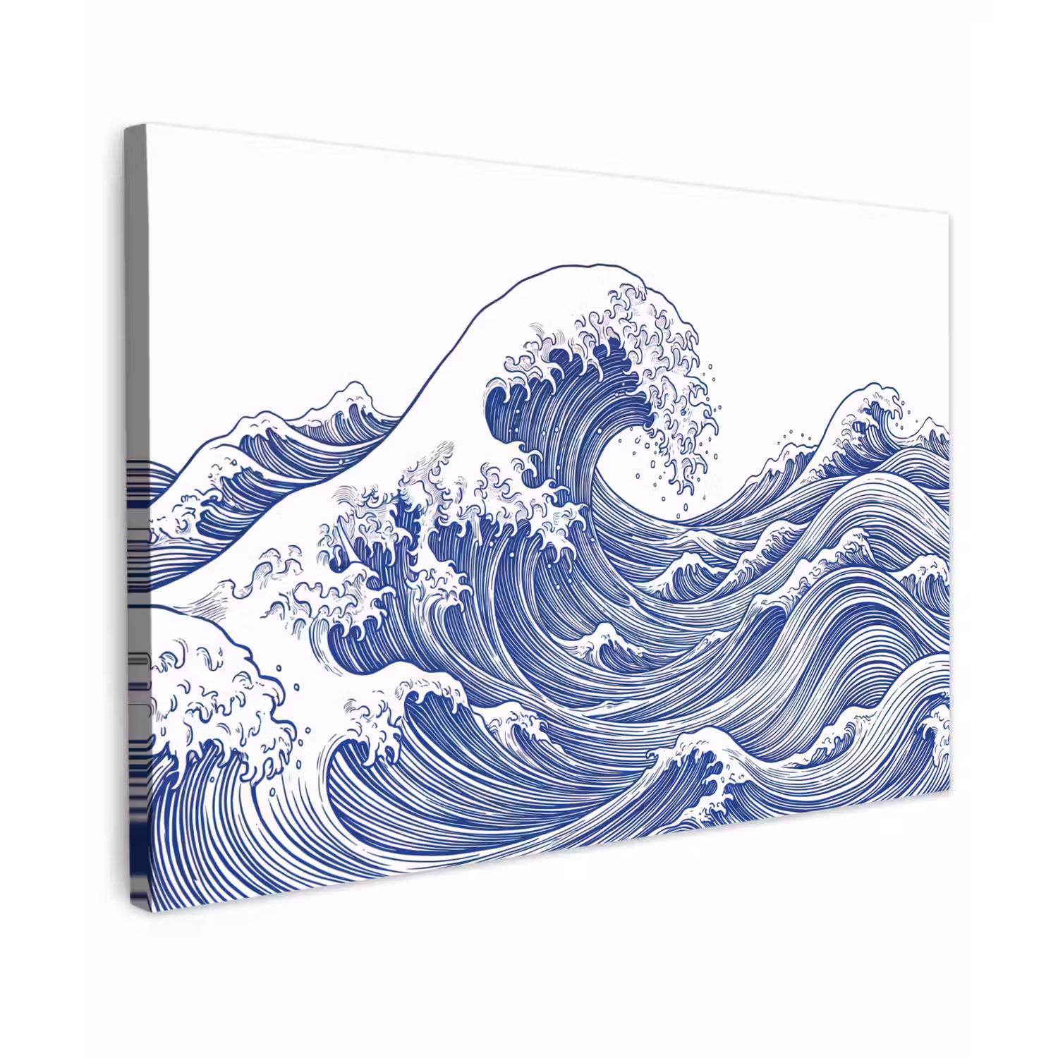 Golf - Japans - Zee - Illustratie - Blauw Tuinposter op houten frame 2 cm dik klein -3d