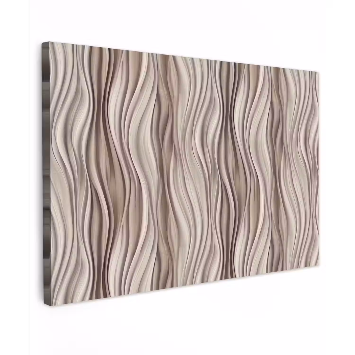 Golven - 3D - Crème Tuinposter op houten frame 2 cm dik klein 845 -3d