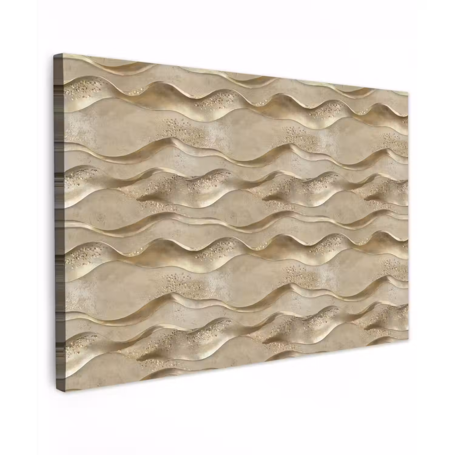 Golven - Patroon - Goud Tuinposter op houten frame 2 cm dik klein 845 -3d