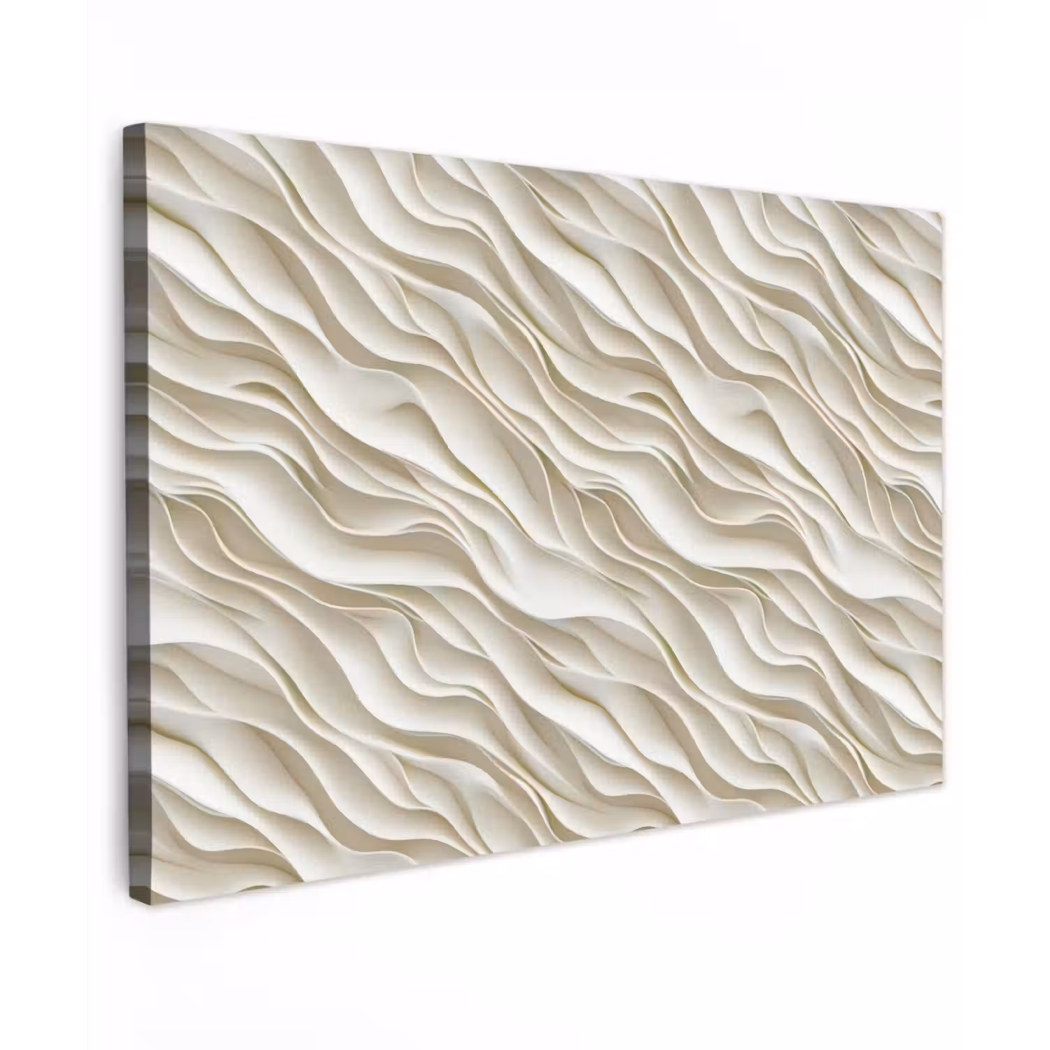 Golven - Wit - Minimalistisch Tuinposter op houten frame 2 cm dik klein 845 -3d
