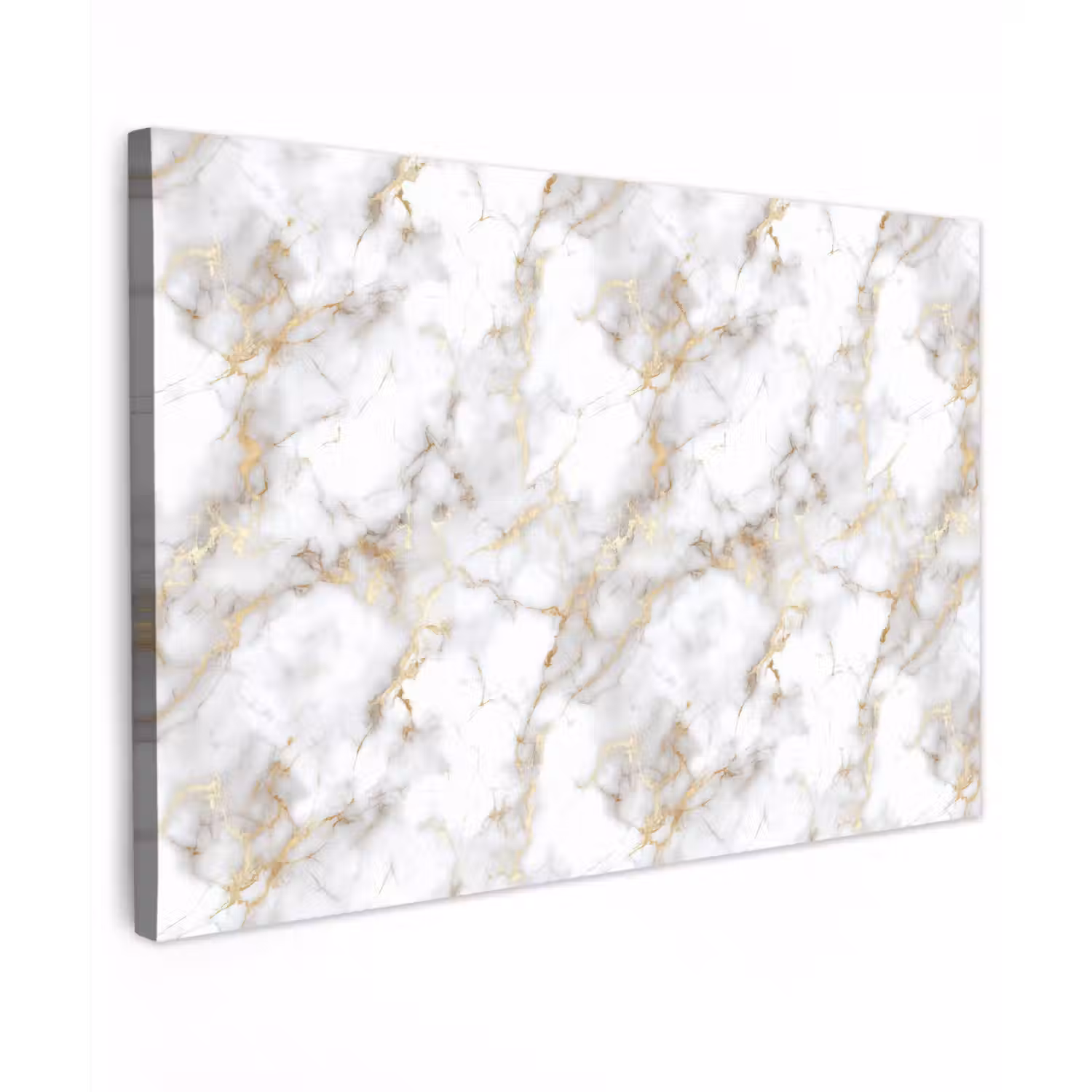 Gouden aders - Marmer - Wit Tuinposter op houten frame 2 cm dik klein 845 -3d