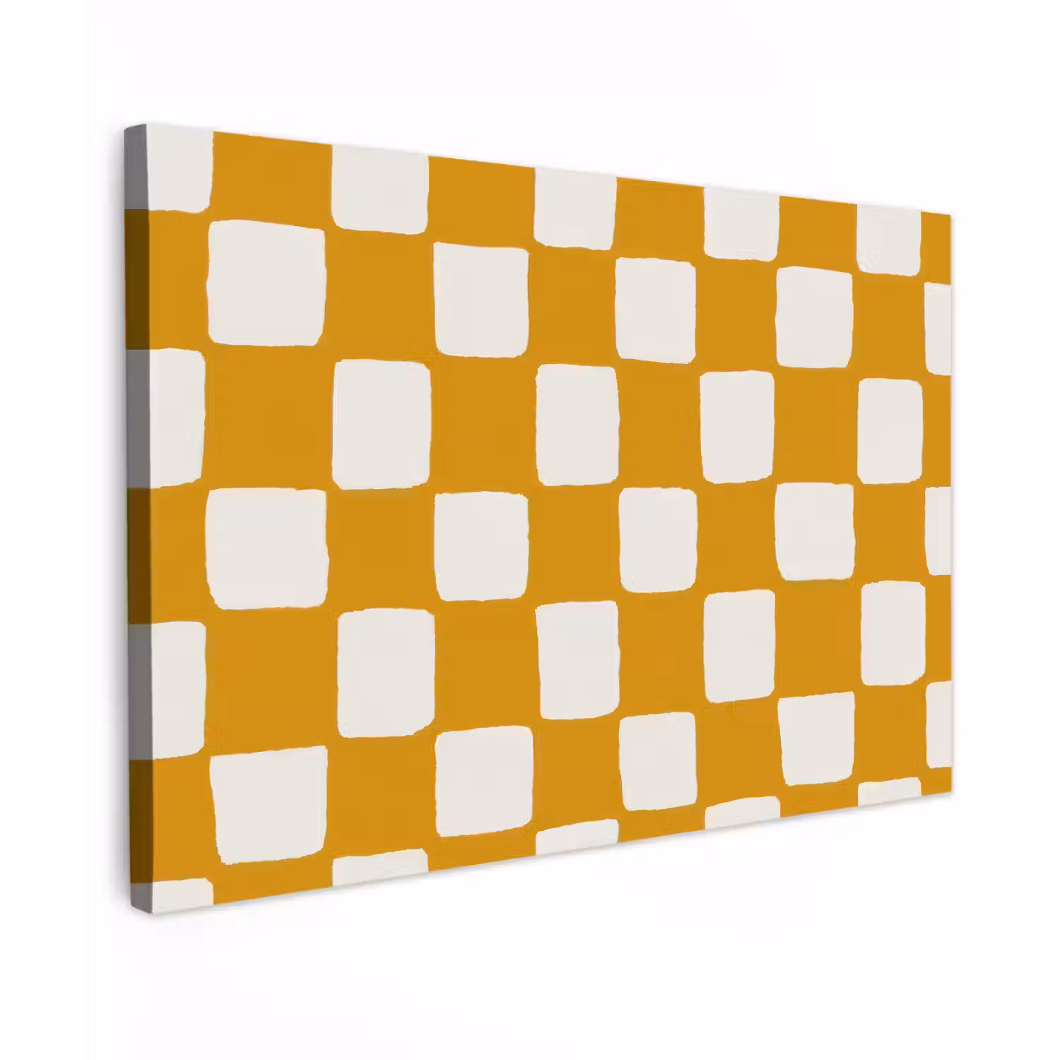 Grafisch - Patroon - Oker Tuinposter op houten frame 2 cm dik klein 845 -3d