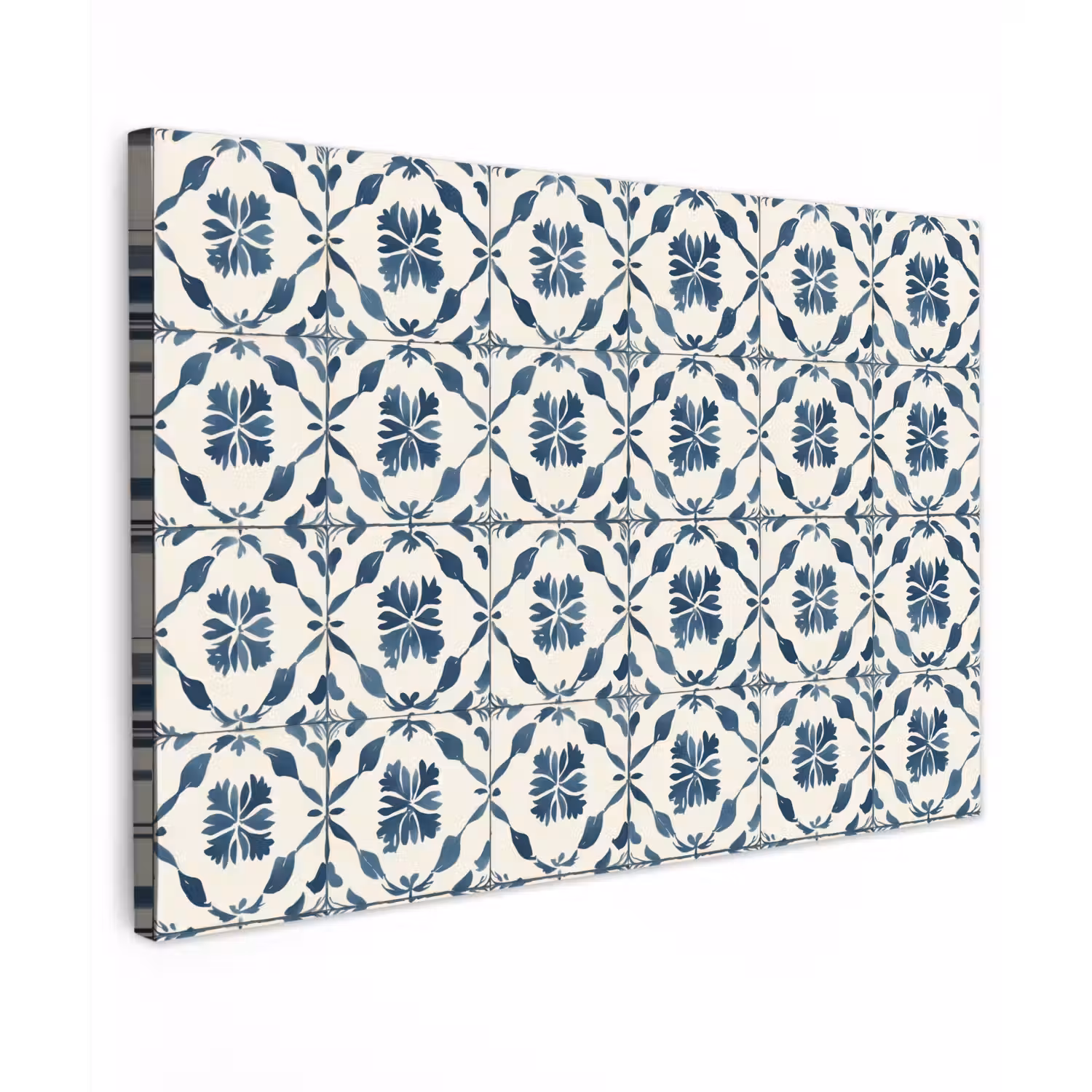 Grafisch - Tegel - Blauw Tuinposter op houten frame 2 cm dik klein 845 -3d