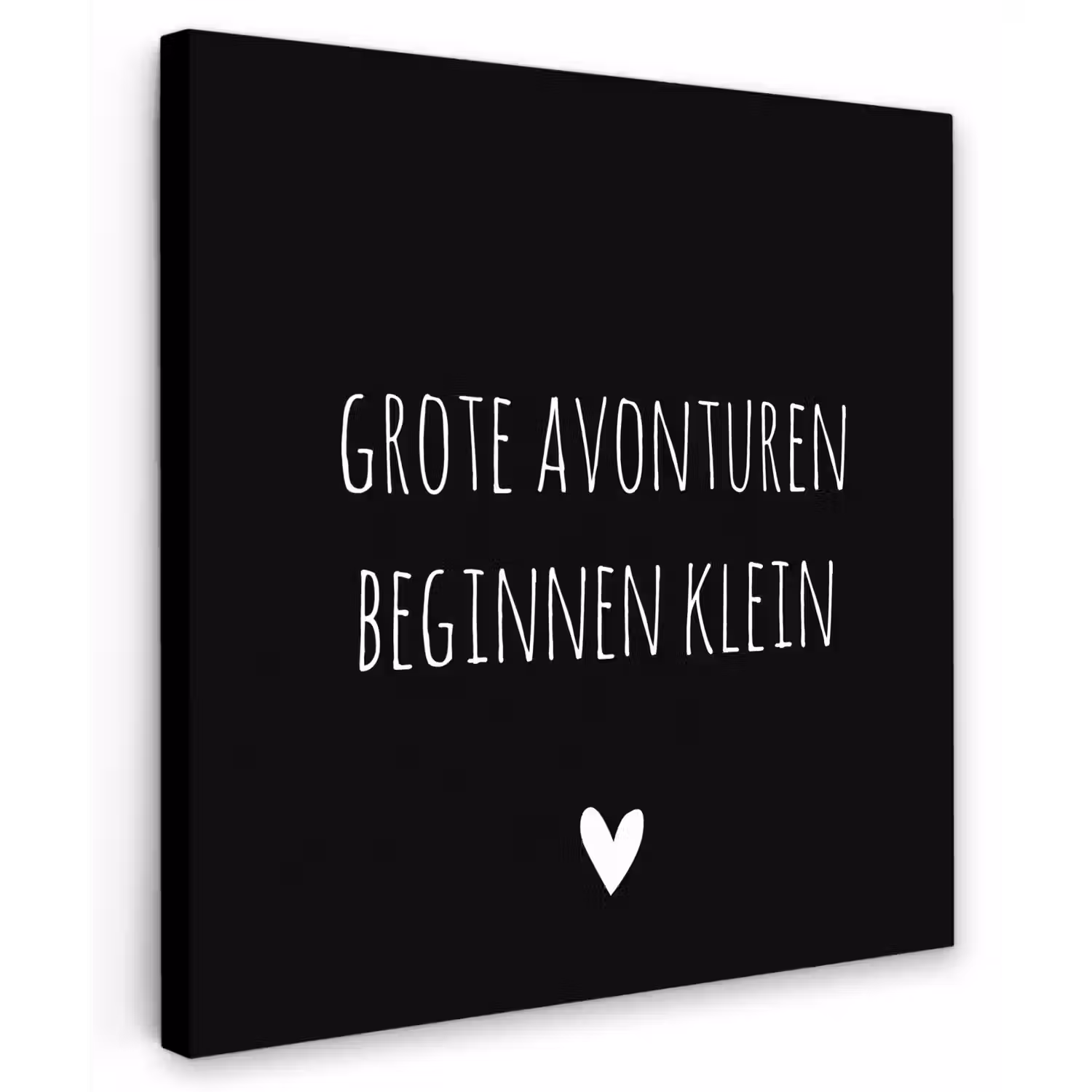Grote avonturen beginnen klein - Spreuken - Quotes Tuinposter op houten frame 2 cm dik middel -3d
