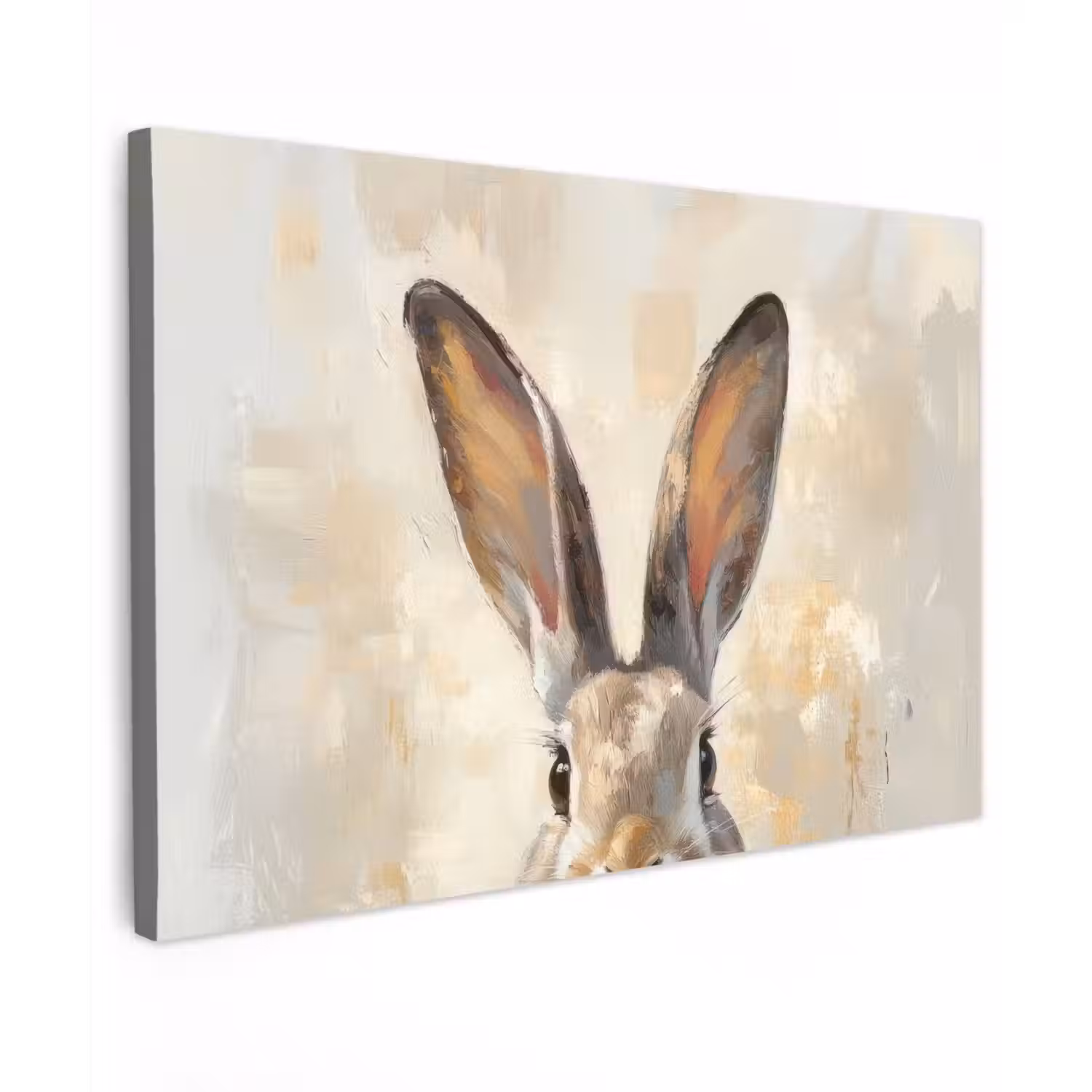 Haas - Oren - Bruin Tuinposter op houten frame 2 cm dik klein -3d