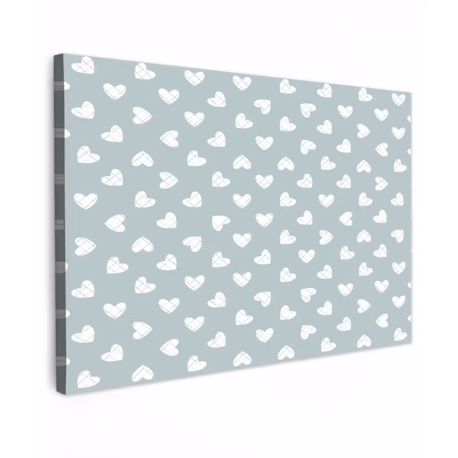 Hartjes - Blauw - Patroon - Strepen Tuinposter op houten frame 2 cm dik klein 845 -3d
