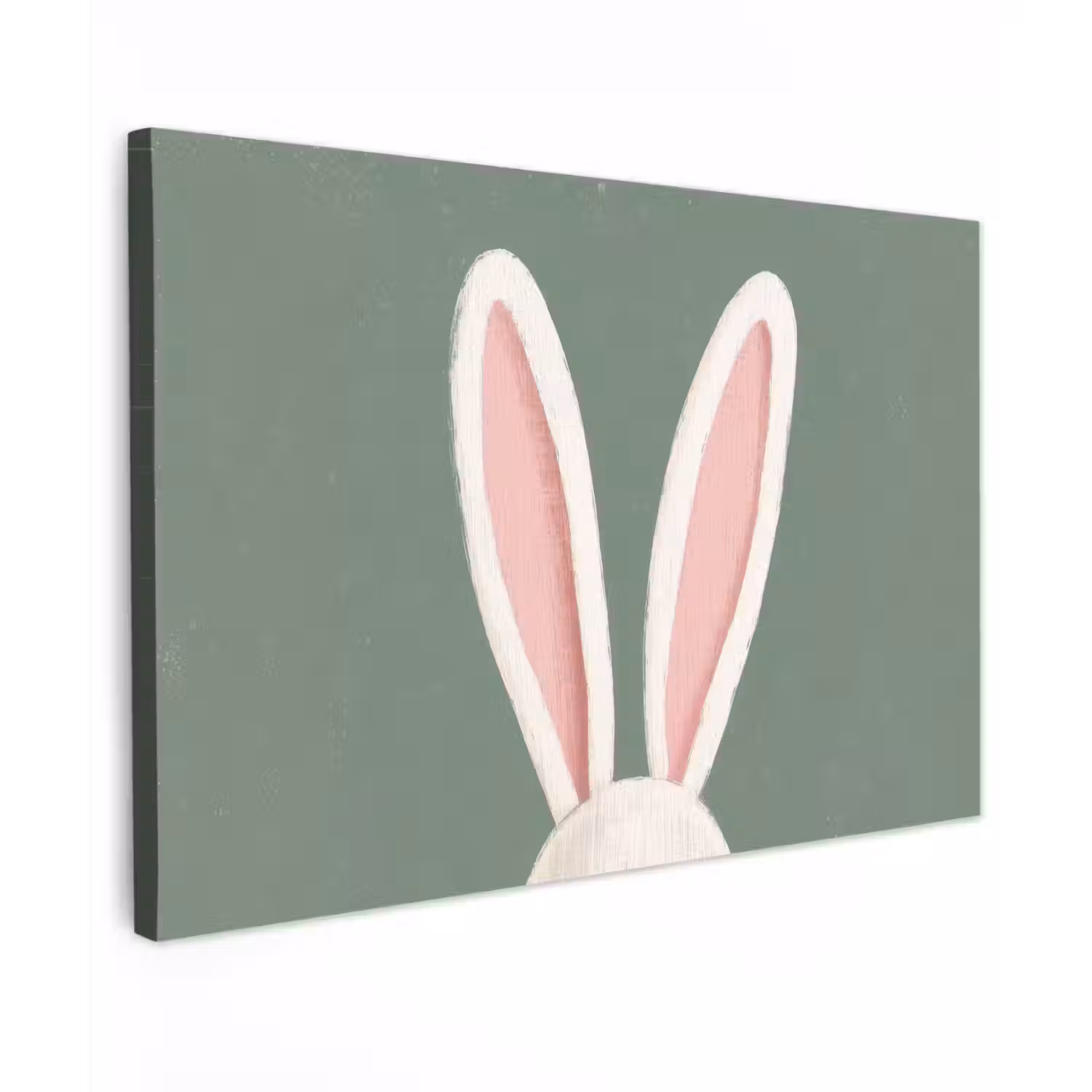 Hazen - Oren - Roze Tuinposter op houten frame 2 cm dik klein -3d