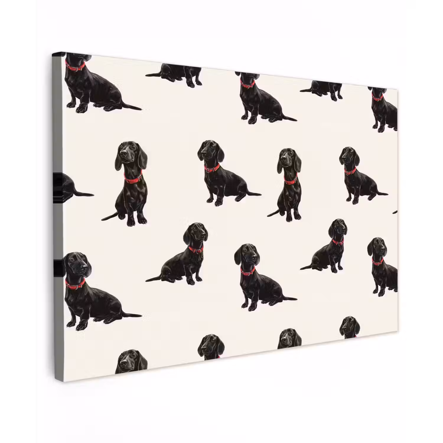 Hond - Patroon - Zwart Tuinposter op houten frame 2 cm dik klein 845 -3d