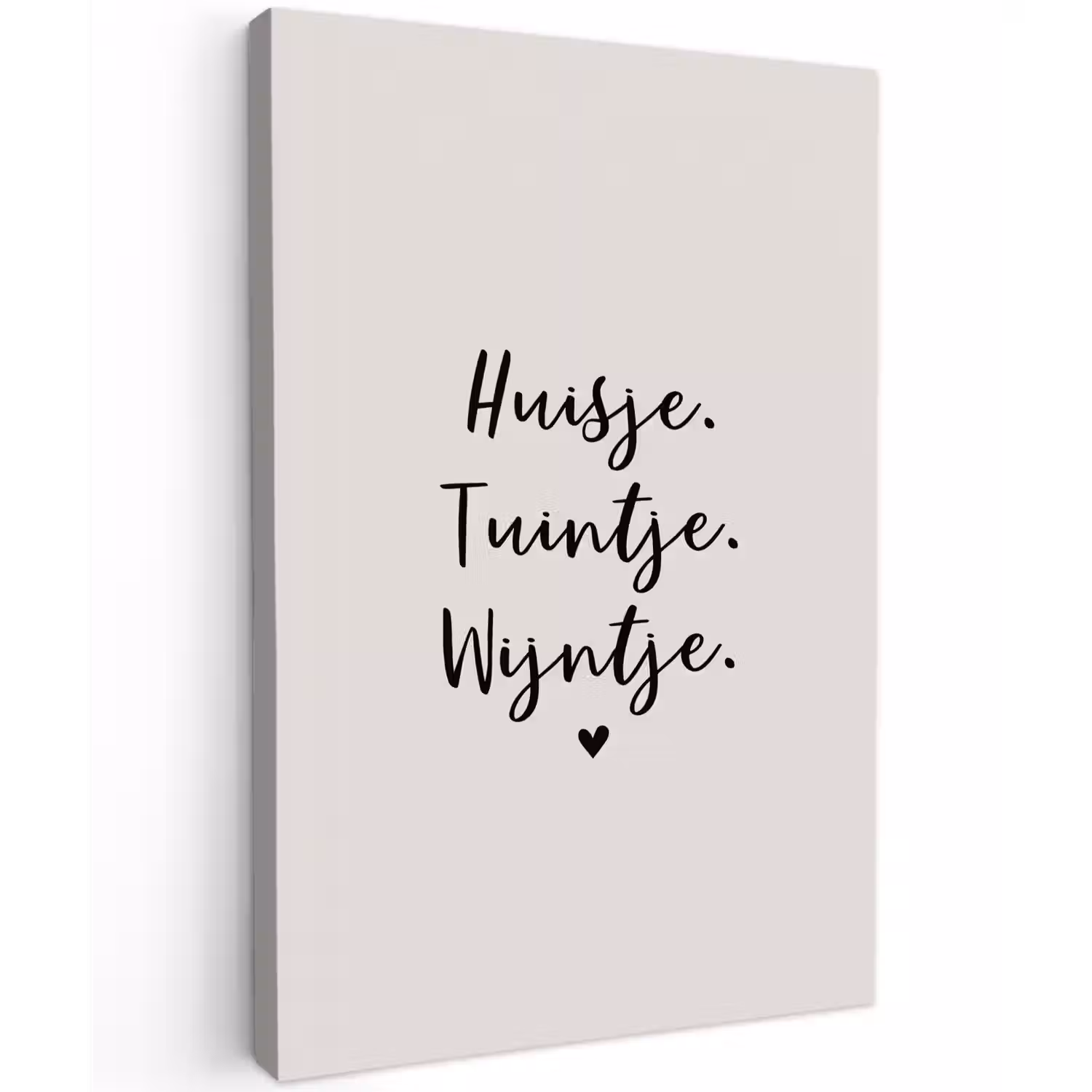 huisjetuintjewijntje-beige Tuinposter op houten frame 2 cm dik klein -3d