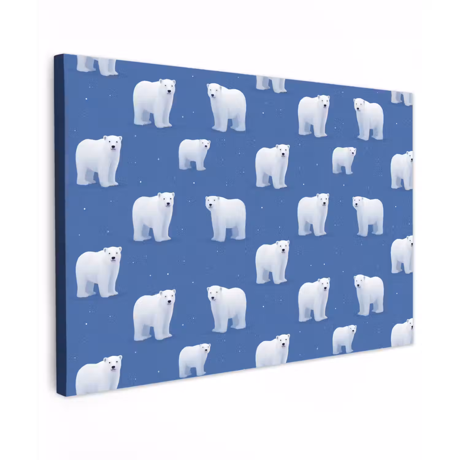 IJsbeer - Patroon - Blauw Tuinposter op houten frame 2 cm dik klein 845 -3d