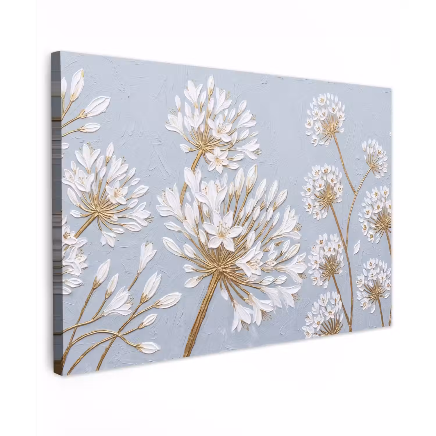 Illustratie - Bloemen - Blauw Tuinposter op houten frame 2 cm dik klein -3d