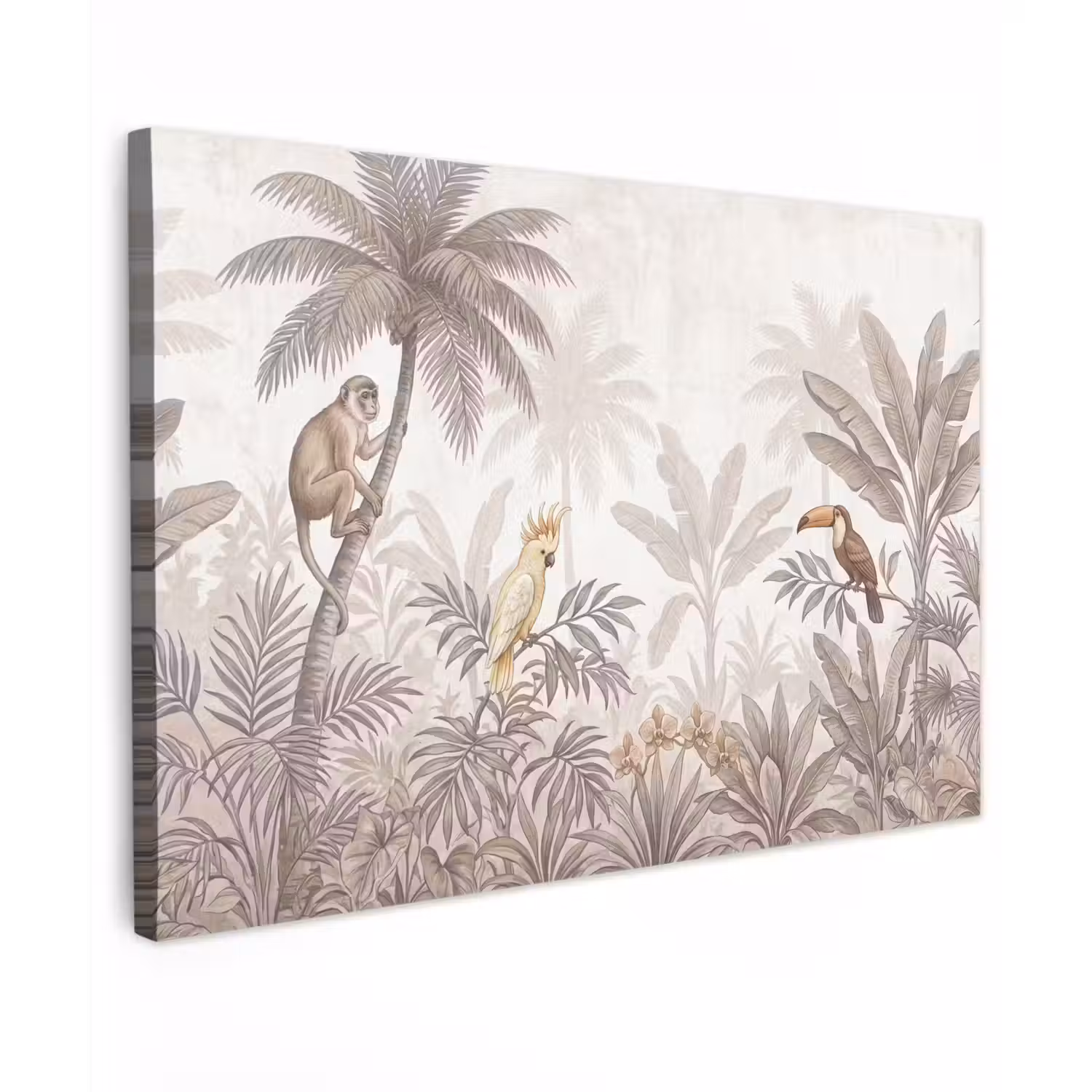 Jungle - Dieren - Palmbomen Tuinposter op houten frame 2 cm dik klein -3d