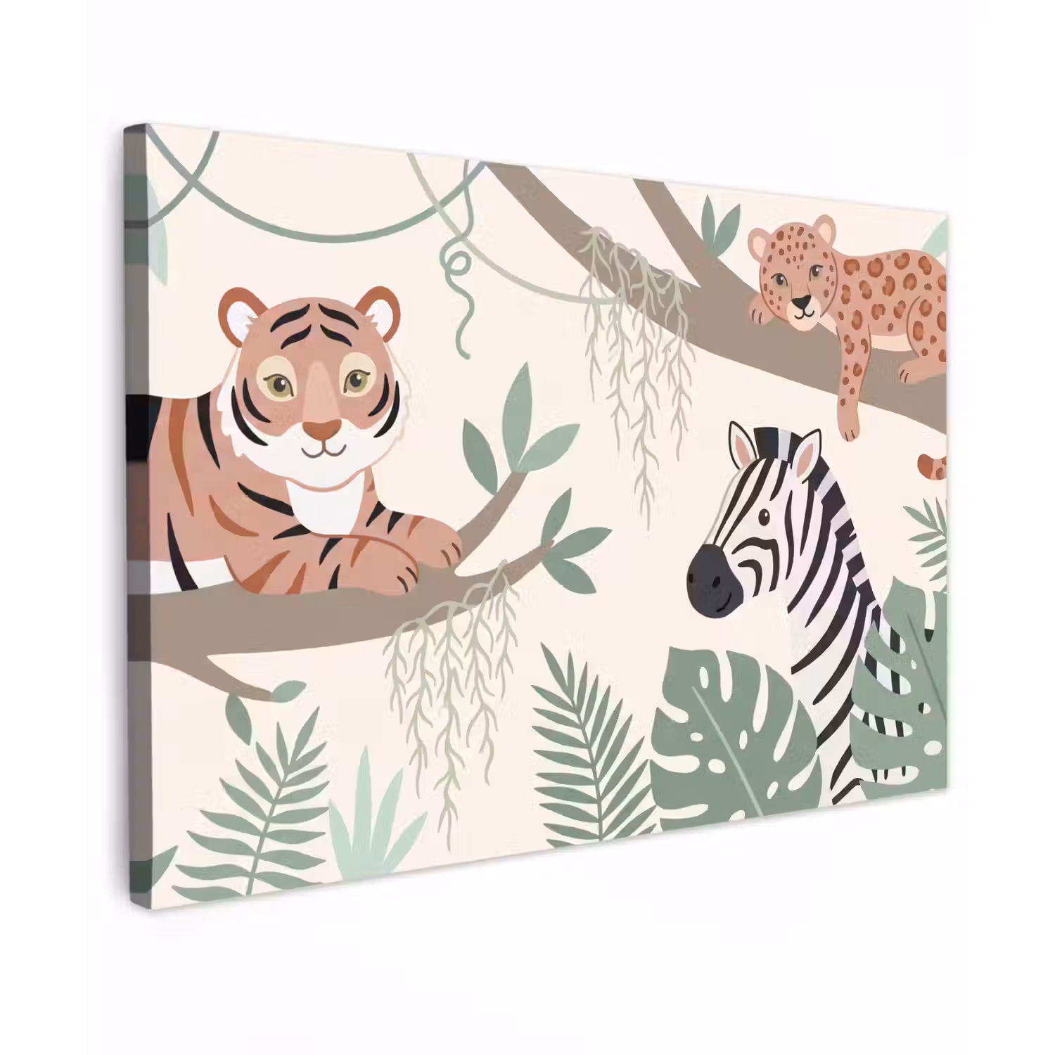 Jungle - Rustiek - Pastel Tuinposter op houten frame 2 cm dik klein -3d