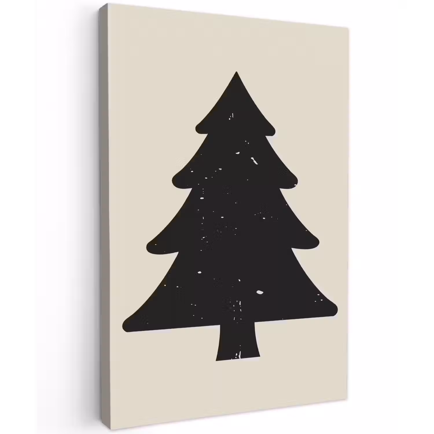 Kerstboom - Zwarte kerstboom - Boom - Japandi Tuinposter op houten frame 2 cm dik klein -3d