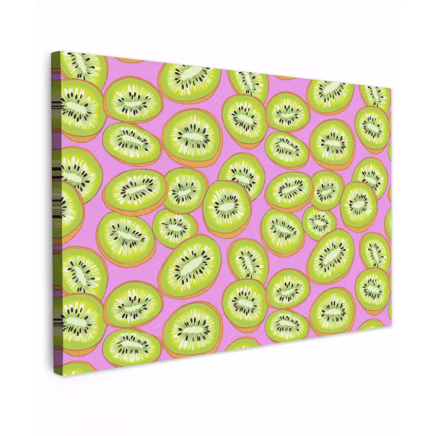 Kiwi - Speels - Groen Tuinposter op houten frame 2 cm dik klein 845 -3d
