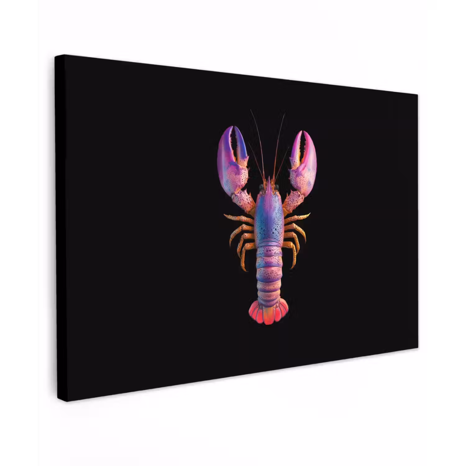 Kreeft - Paars - Roze - Zwart - Stippen - Lila Tuinposter op houten frame 2 cm dik klein -3d