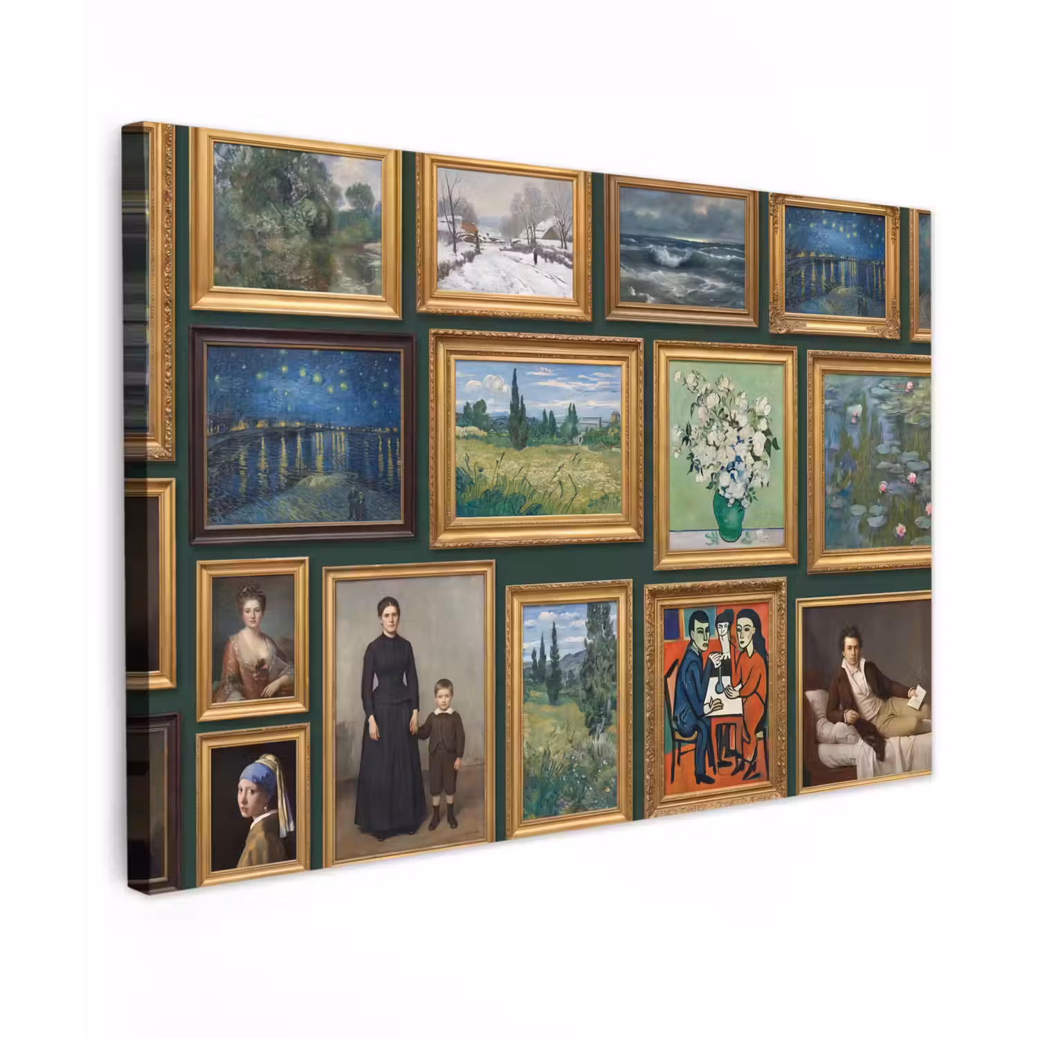 Kunst - Schilderijen - Collectie - Klassiek - Groen Tuinposter op houten frame 2 cm dik klein -3d