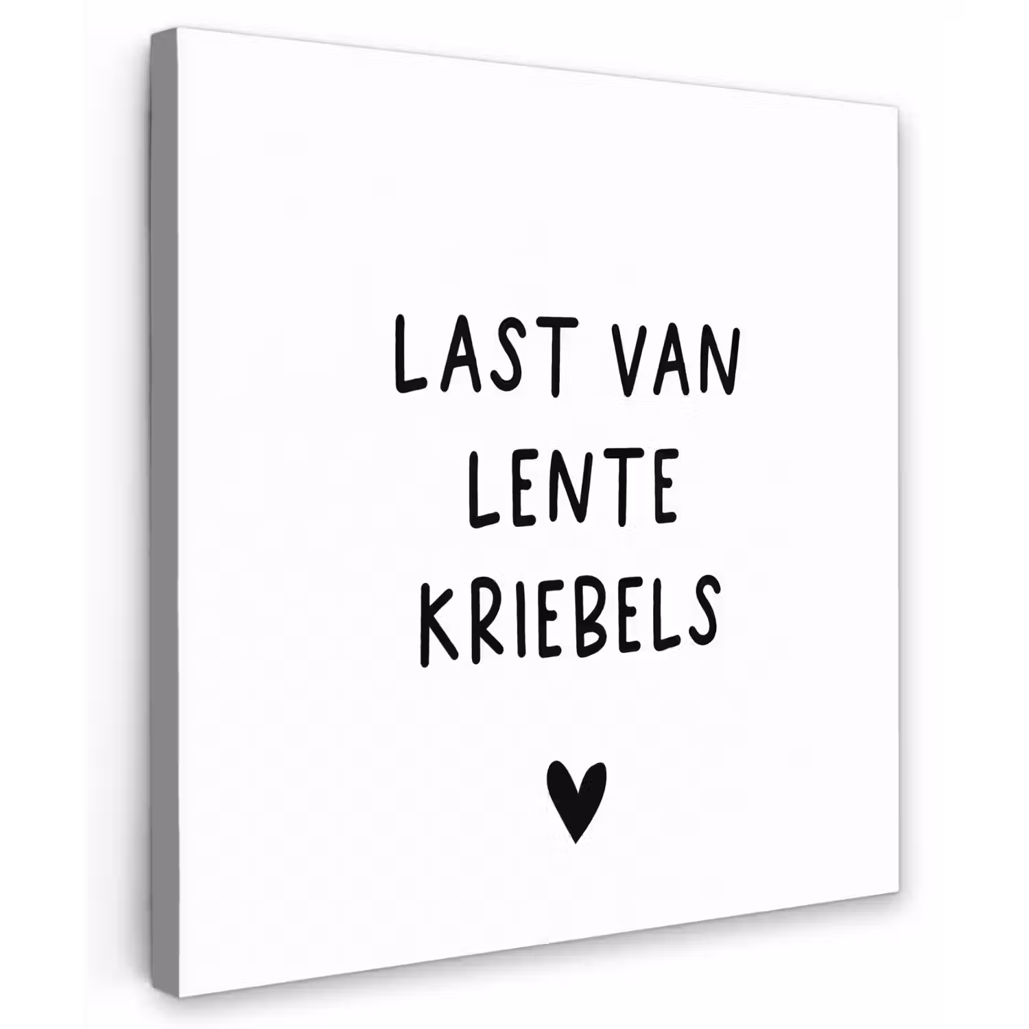 Last van lentekriebels - Spreuken - Quotes Tuinposter op houten frame 2 cm dik middel -3d