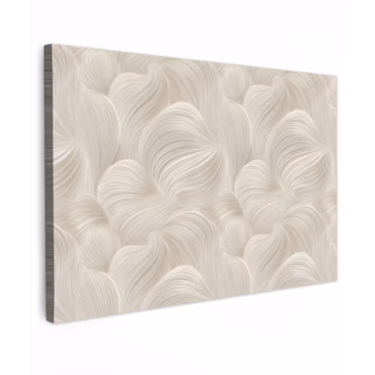 Lijnen - Waaier - Beige Tuinposter op houten frame 2 cm dik klein 845 -3d