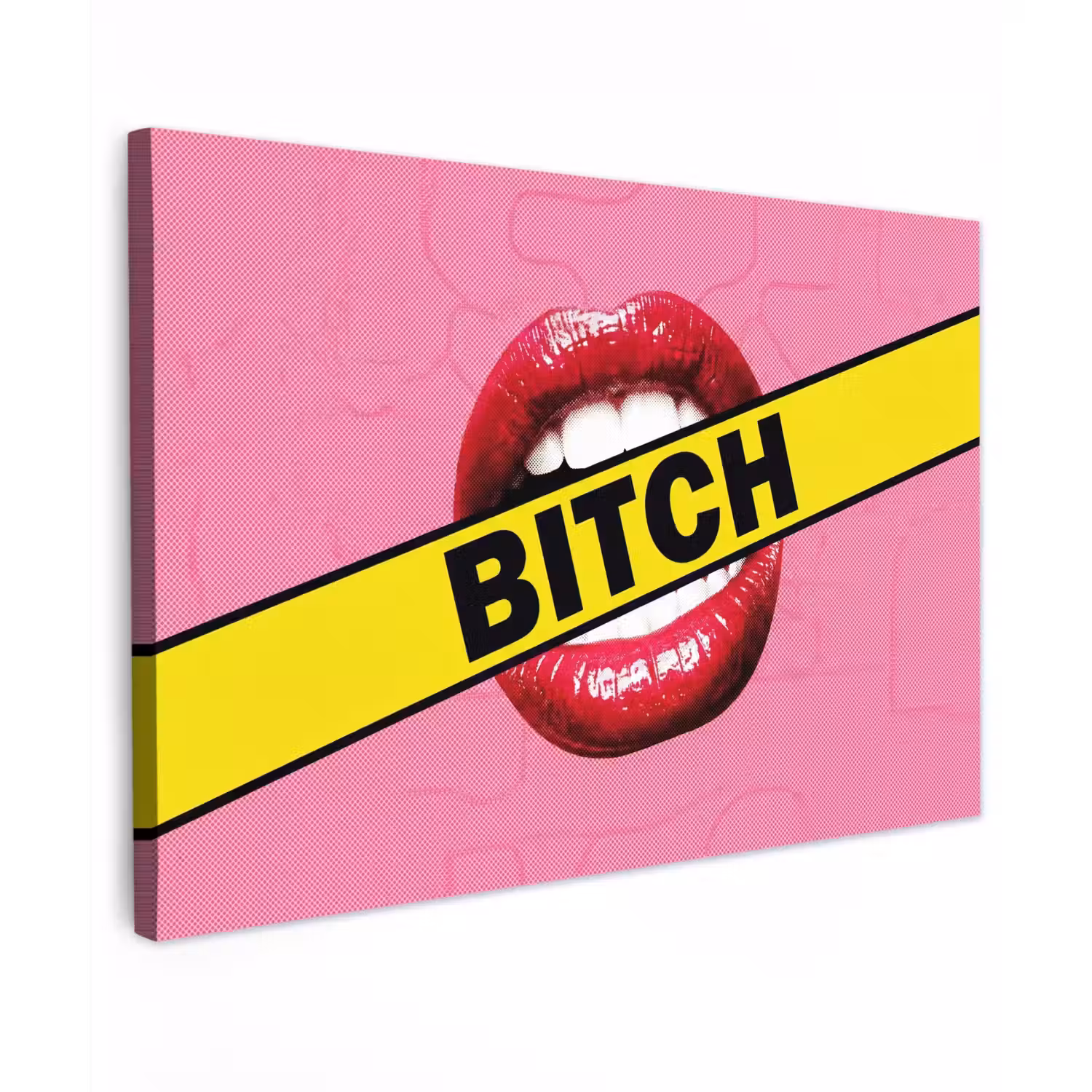 Lippen - Tekst - Kleurrijk Tuinposter op houten frame 2 cm dik klein -3d