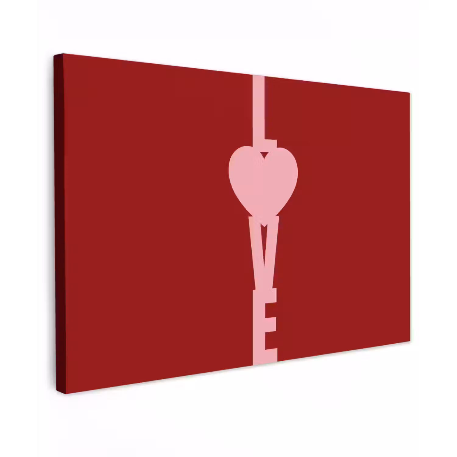 Love - Hart - Rood Tuinposter op houten frame 2 cm dik klein -3d
