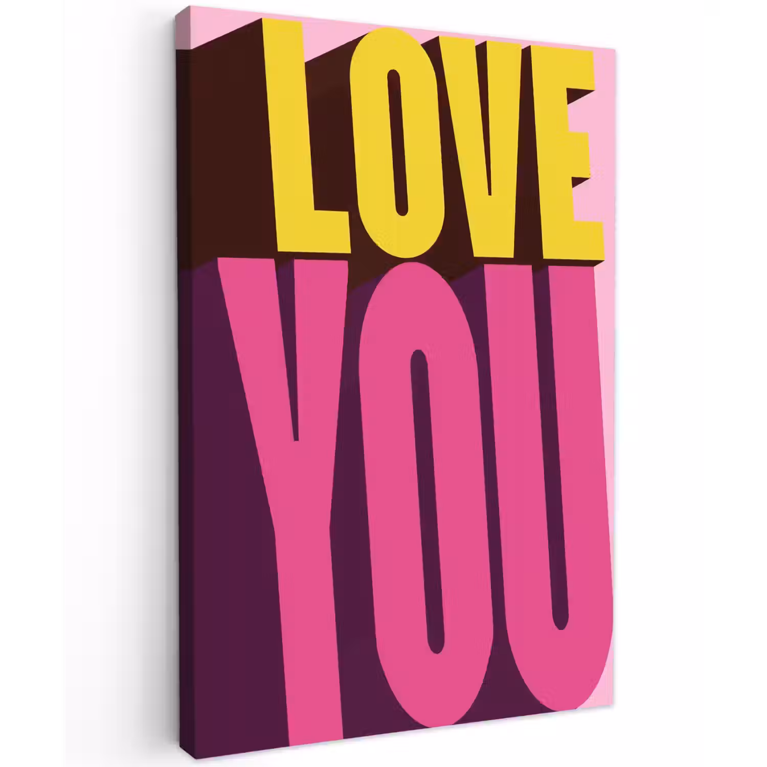 Love - Tekst - Roze - Valentijn Tuinposter op houten frame 2 cm dik klein -3d